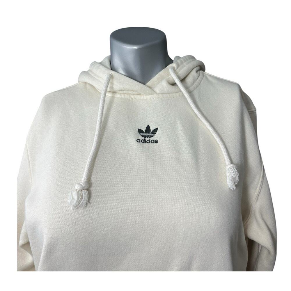Adidas Essentials Oversized Women's Size S Small Hoodie Ivory Sweatshirt White - Picture 2 of 7